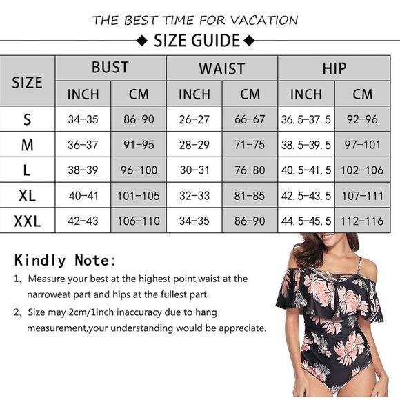 Funny Girl Floral Off-Shoulder Ruffle One-Piece Swimsuit - XL - Picture 10 of 13